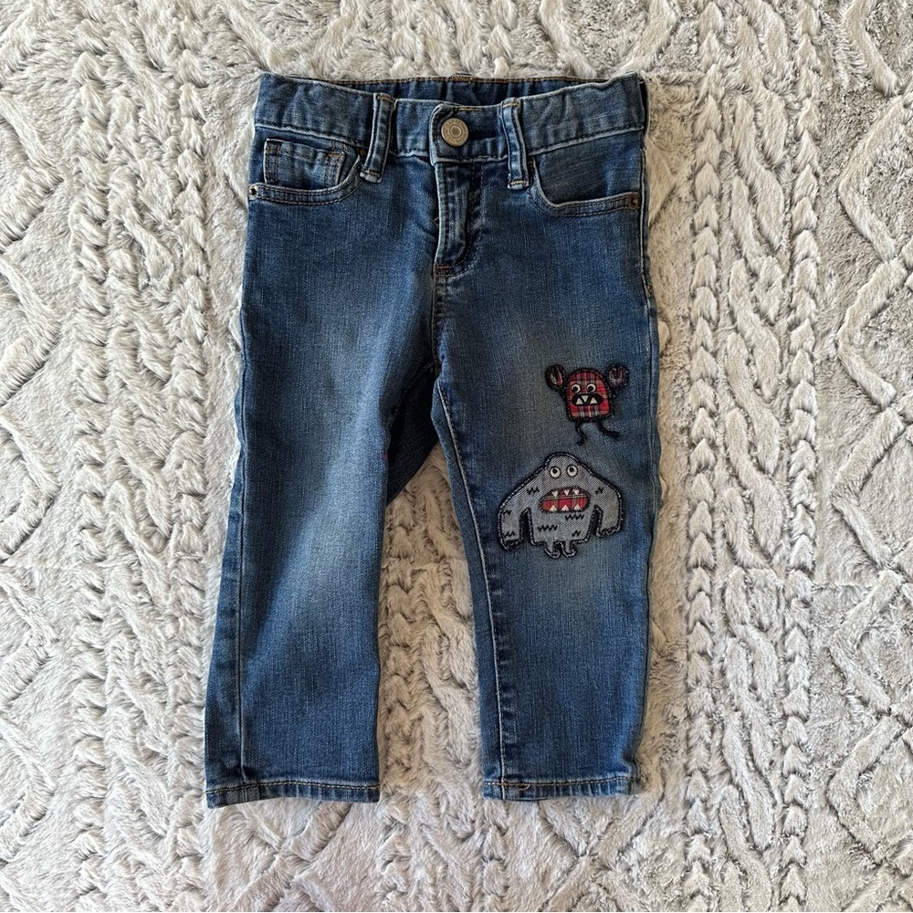Gap Kids Denim Jeans with Monster Patches 18-24 months